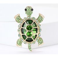 XSB188 - Gemstone Turtle Brooch